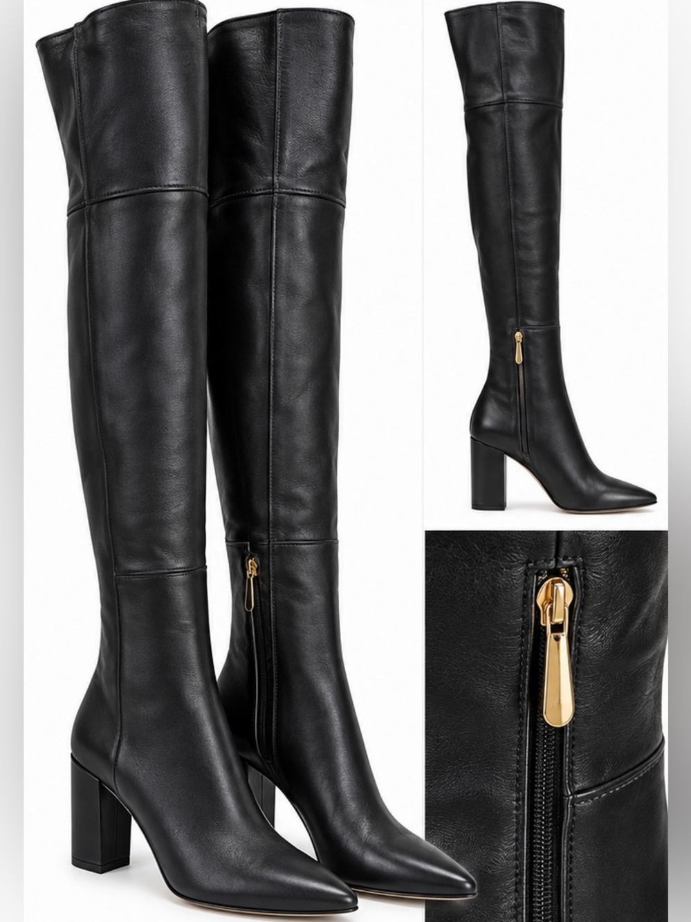 Sergio Rossi black leather over-the-knee boots Dust Bag $1946